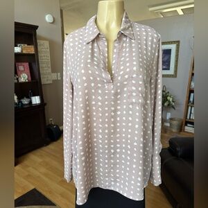 Pleione Pink Polka Dot Blouse